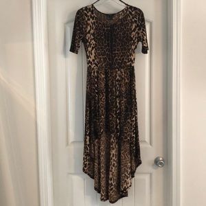 Leopard high low dress